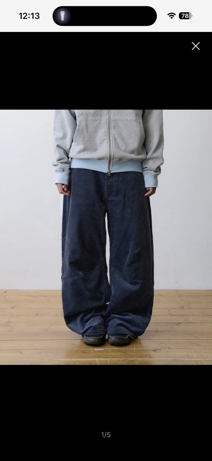 새상품) 더콜모 mini logo corduroy pants (navy) 상품이미지2