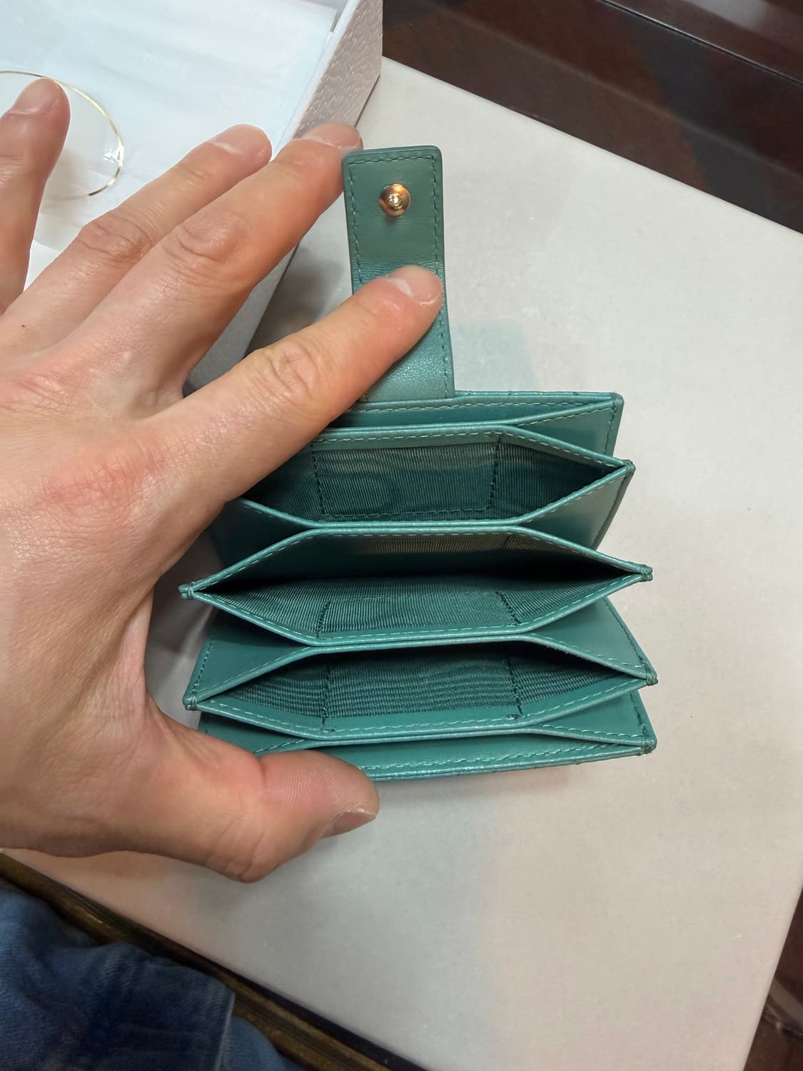 디올 정품 아코디언카드지갑 민트색상 백화점 구매 싸게팝니다.!! 상품이미지3