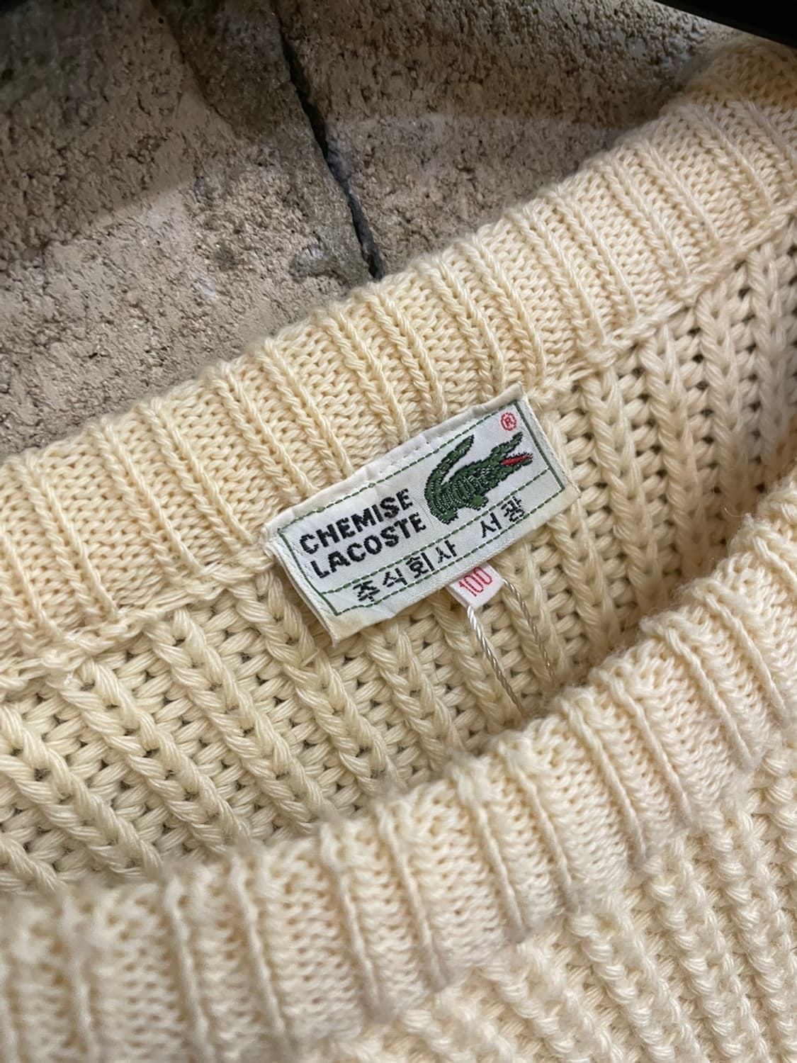 90s 라코스테 헤비 울 피셔맨 니트  상품이미지6