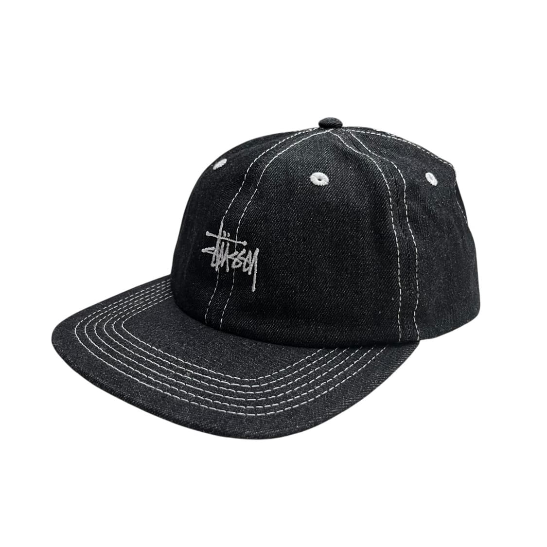 스투시 데님 스티치 흑청 스냅백 상품이미지6