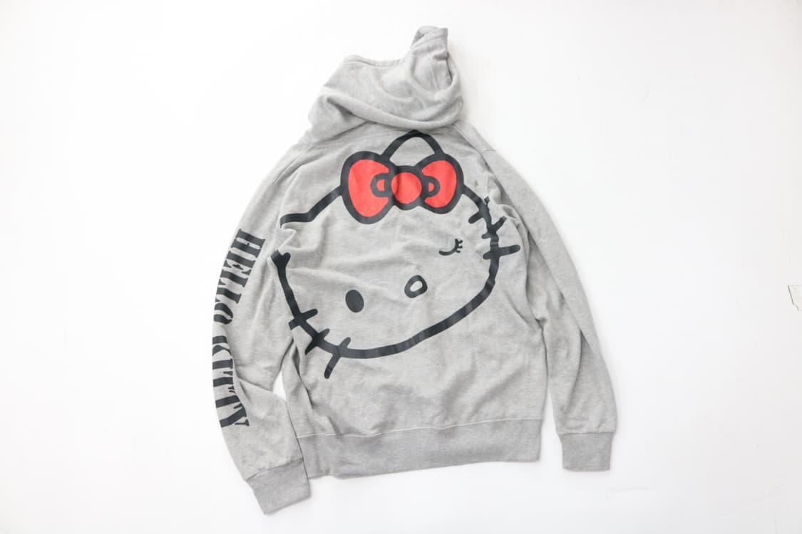 헬로키티 빈티지 빅로고 윙크 그레이 후드 집업 (L) 상품이미지2