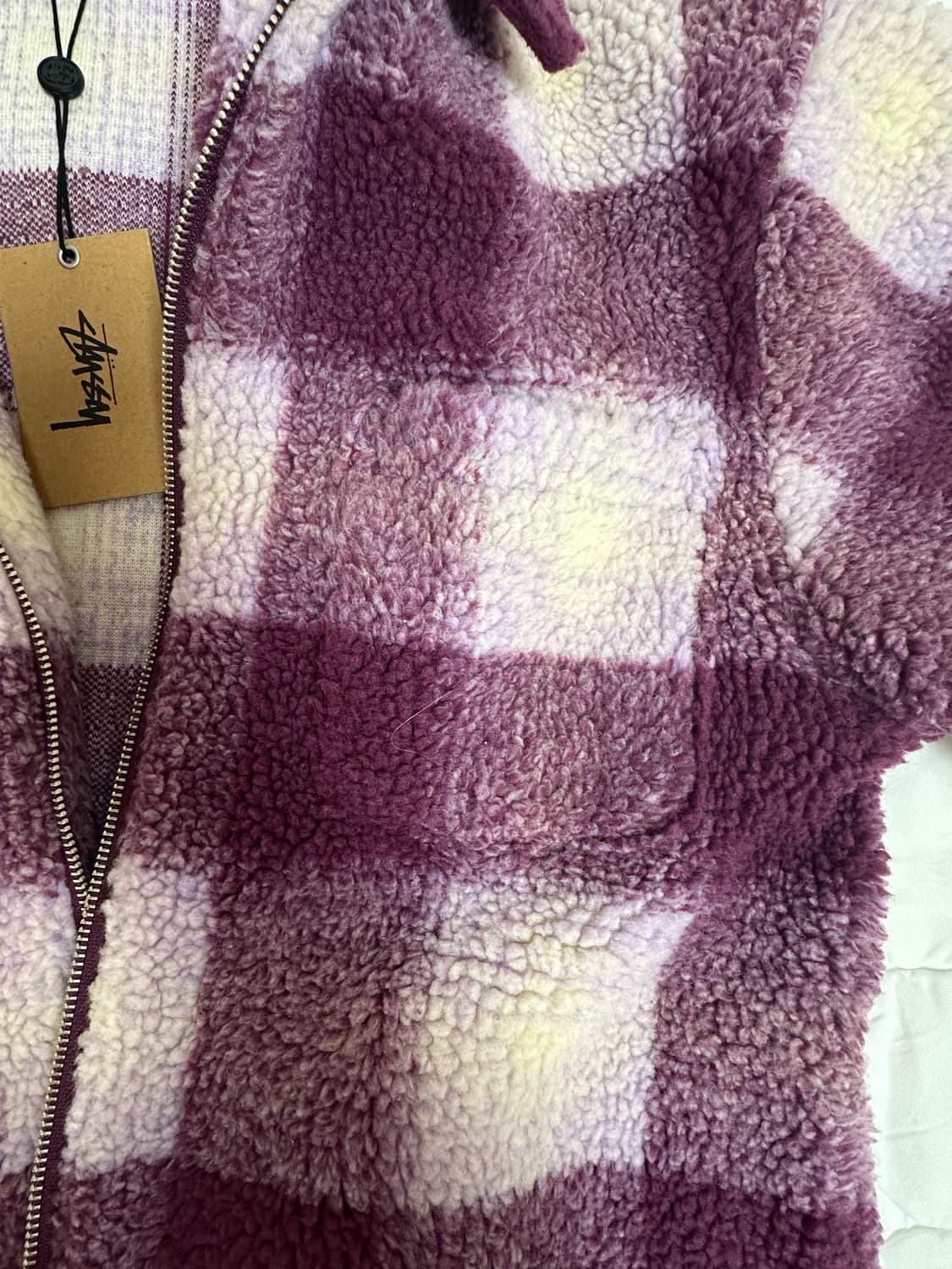 스투시 zip sherpa shadow plaid 상품이미지5