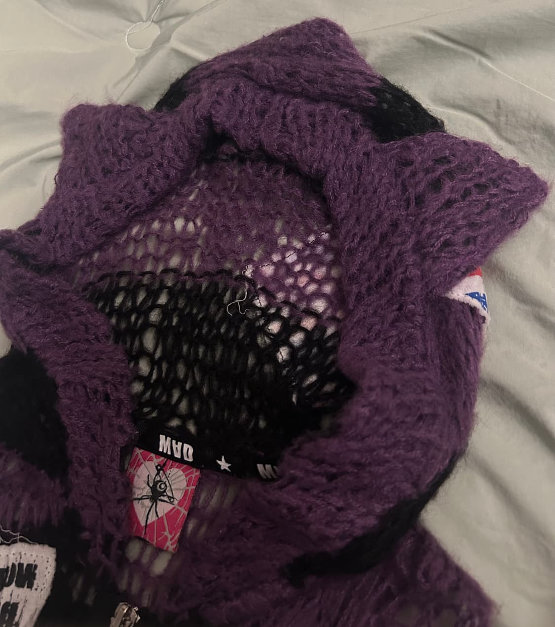 매드펑크 고양이 니트 집업 상품이미지3