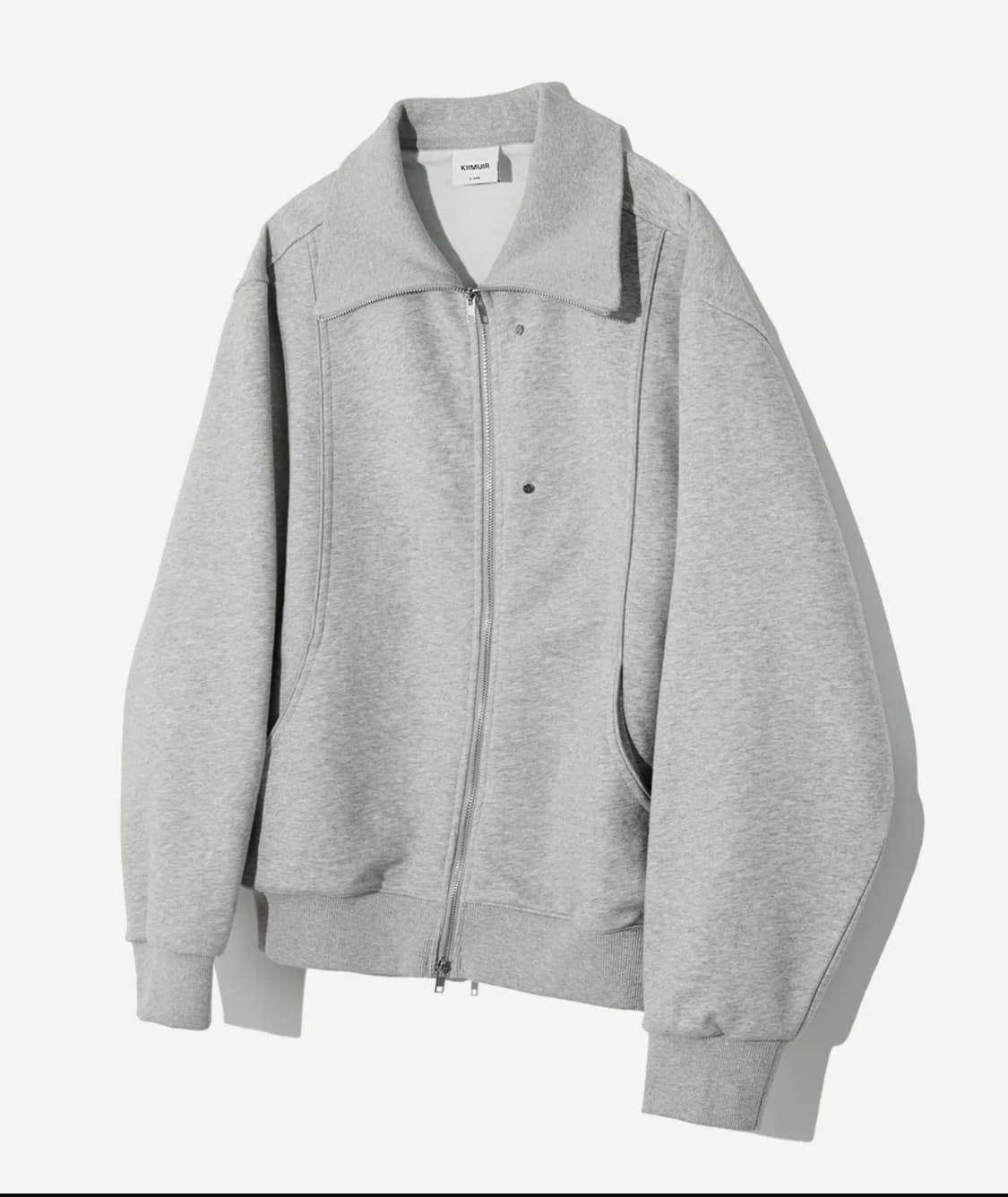 키뮤어 커브드 오버핏 빅카라 집업_그레이 L 상품이미지4