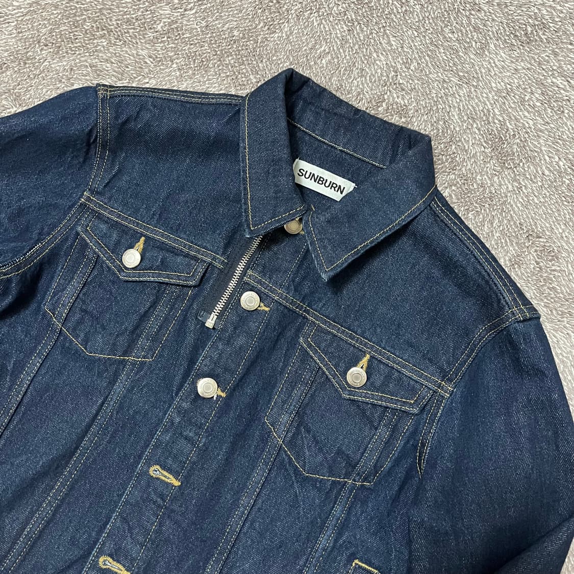 썬번프로젝트 데님 자켓 팬츠 셋업 인디고  상품이미지2