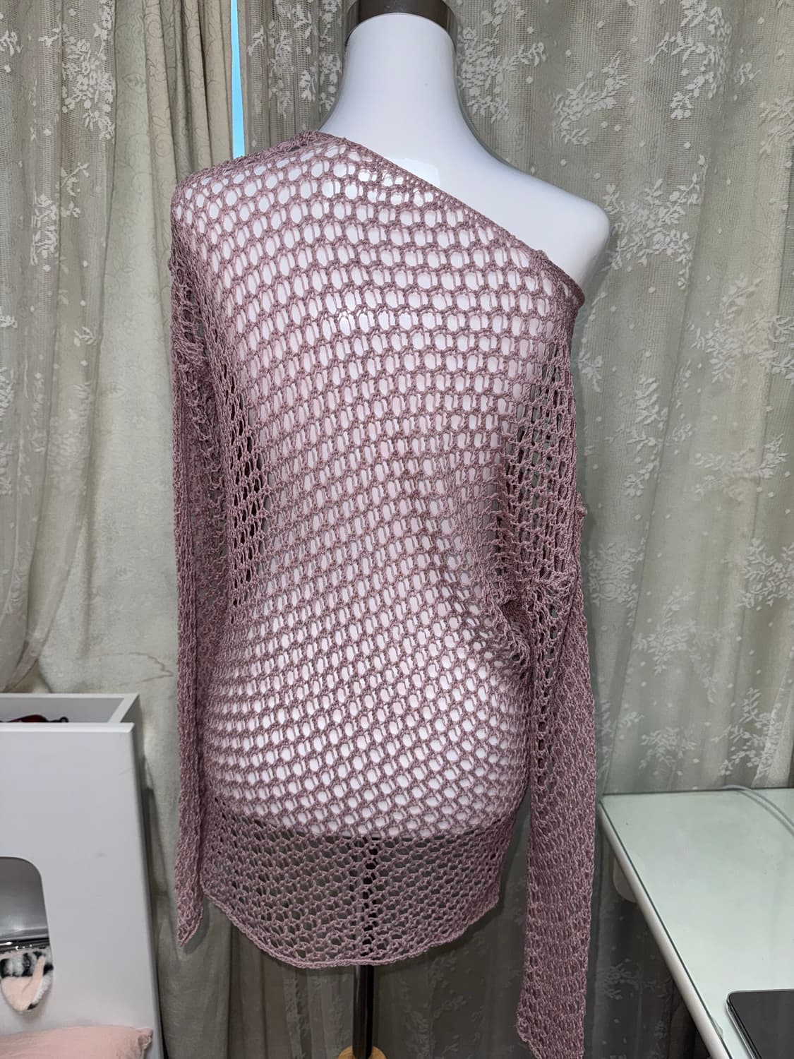Vintage pink grunge mesh knitwear 상품이미지2