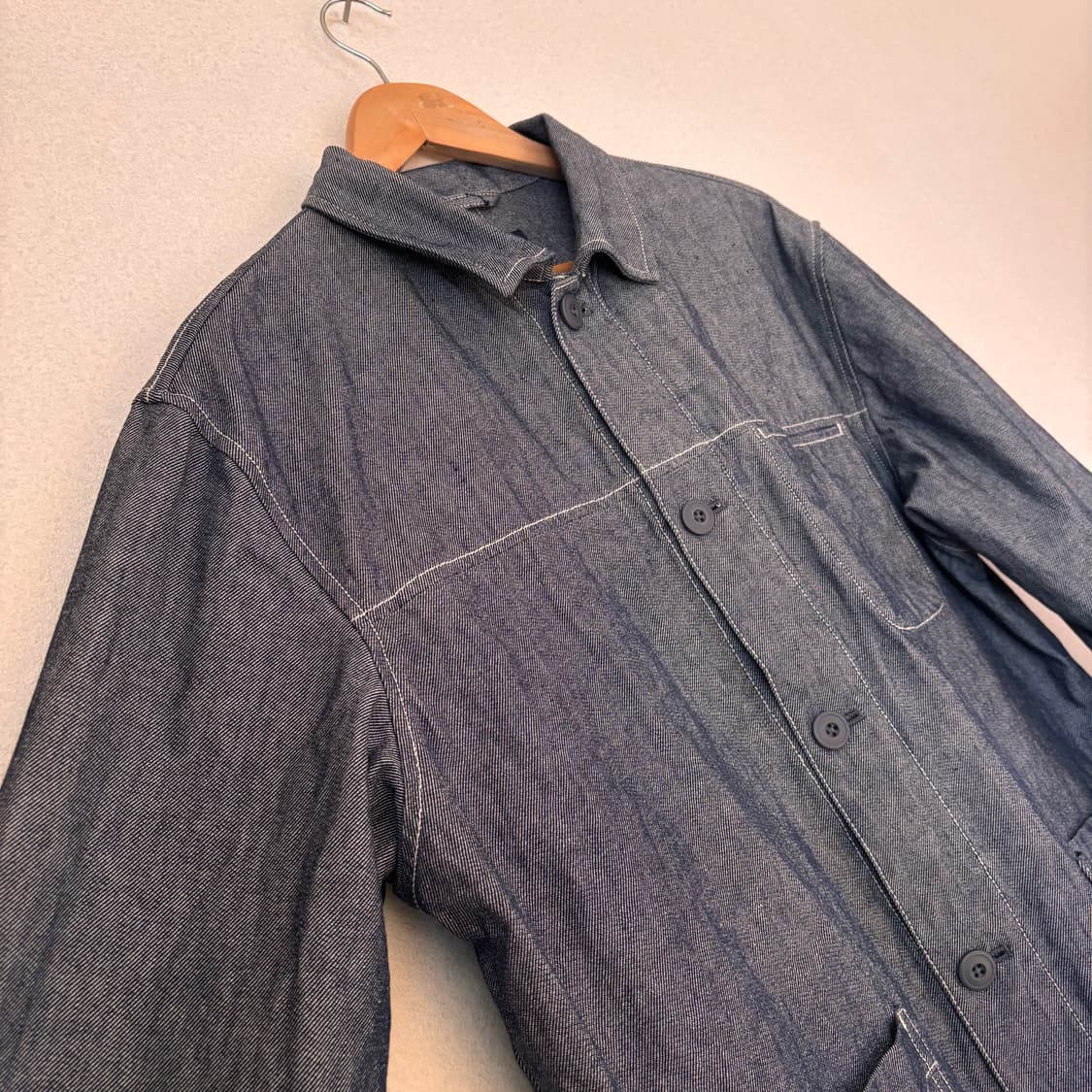 유니클로 L 메탈릭 그레이 워크 자켓 아메카지 일본판 데님 상품이미지6