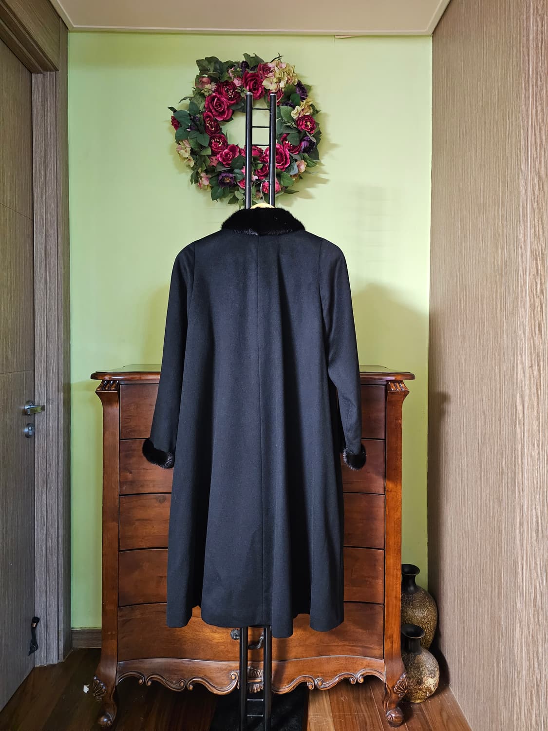 캐시미어100% 밍크배색 코트 상품이미지3