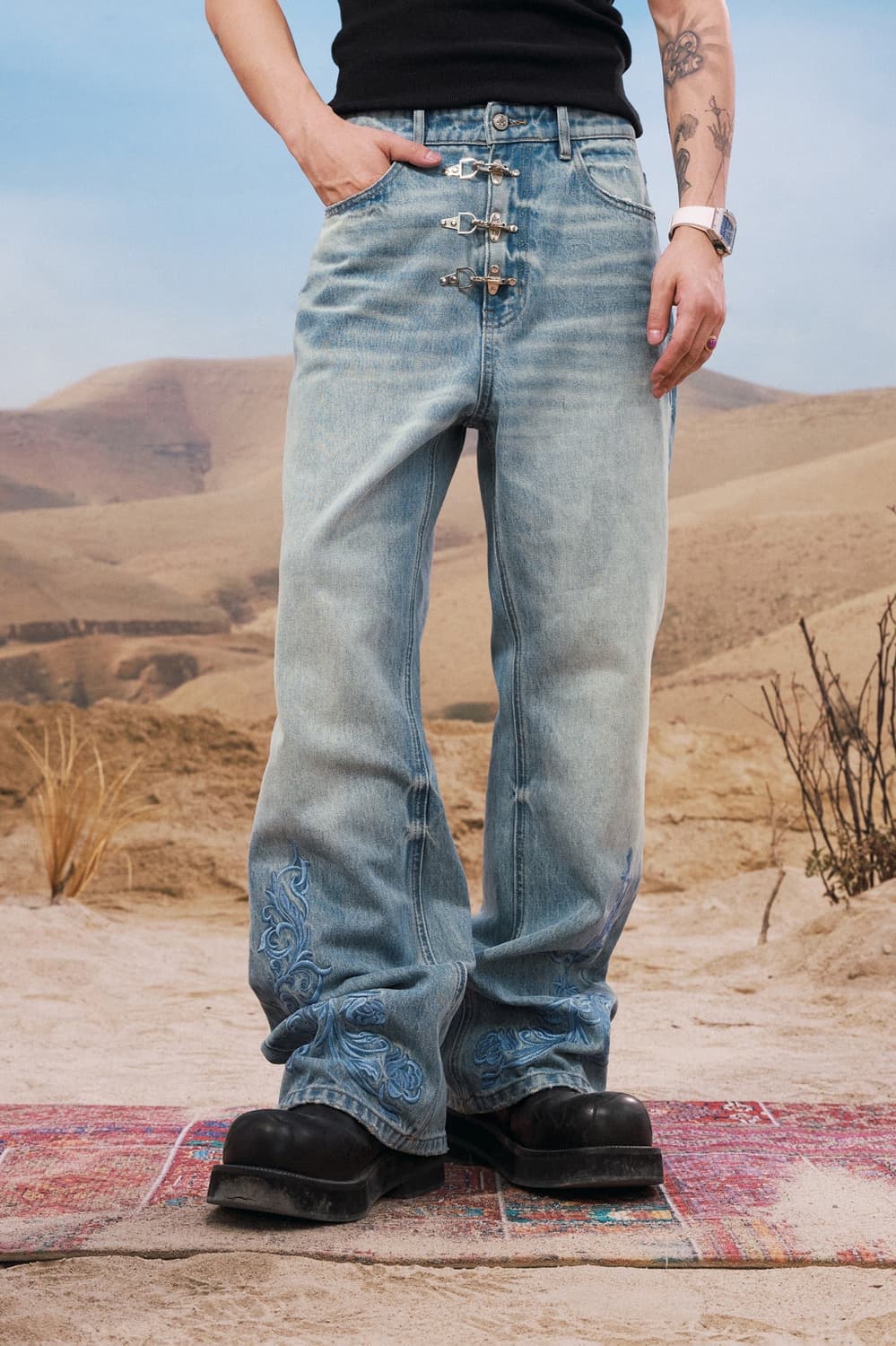 YADCREW AIRCRAFT BUTTON JEANS 상품이미지2