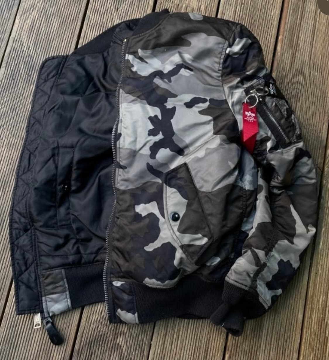 알파인더스트리 ma-1 카모 블랙 리버서블 M 상품이미지2