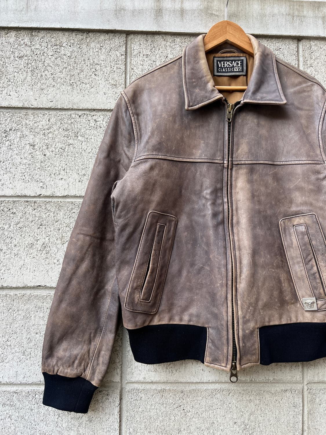 1990s VERSACE CLASSIC V2 90s베르사체 가죽봄버자켓 상품이미지3