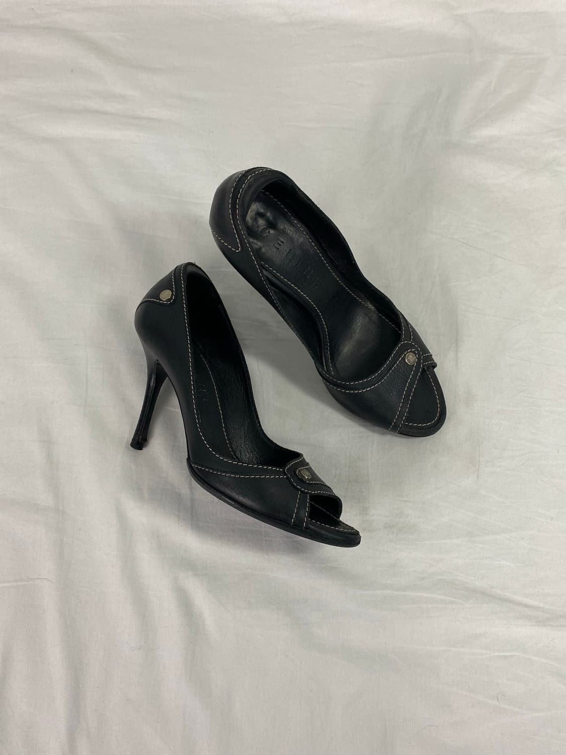 셀린느 Celine 레더 스티치 오픈토 힐 37 상품이미지1