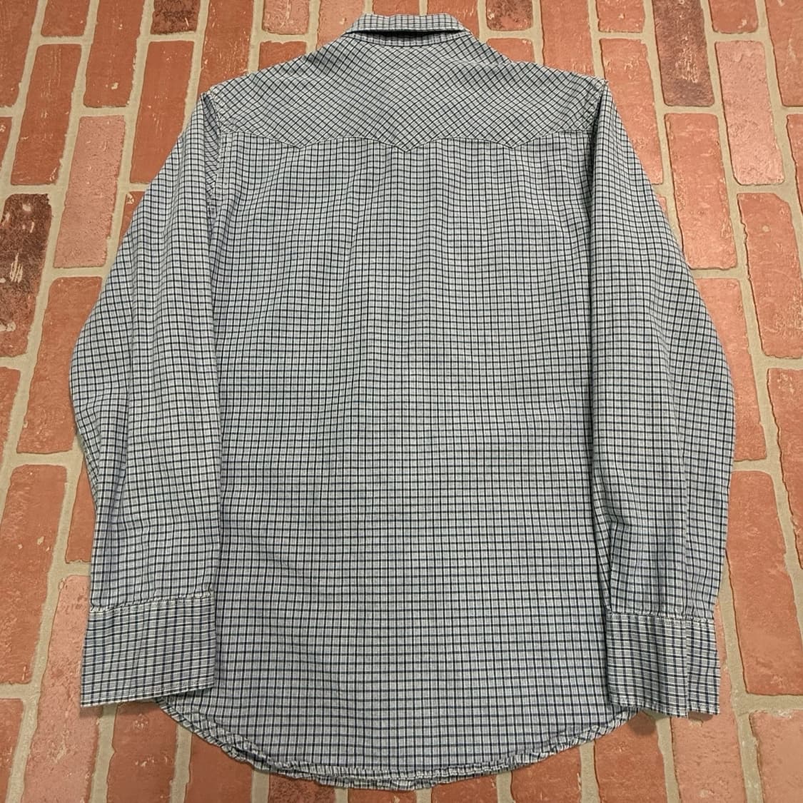 RRL 더블알엘 슬림핏 체크 웨스턴 셔츠 블루 상품이미지4