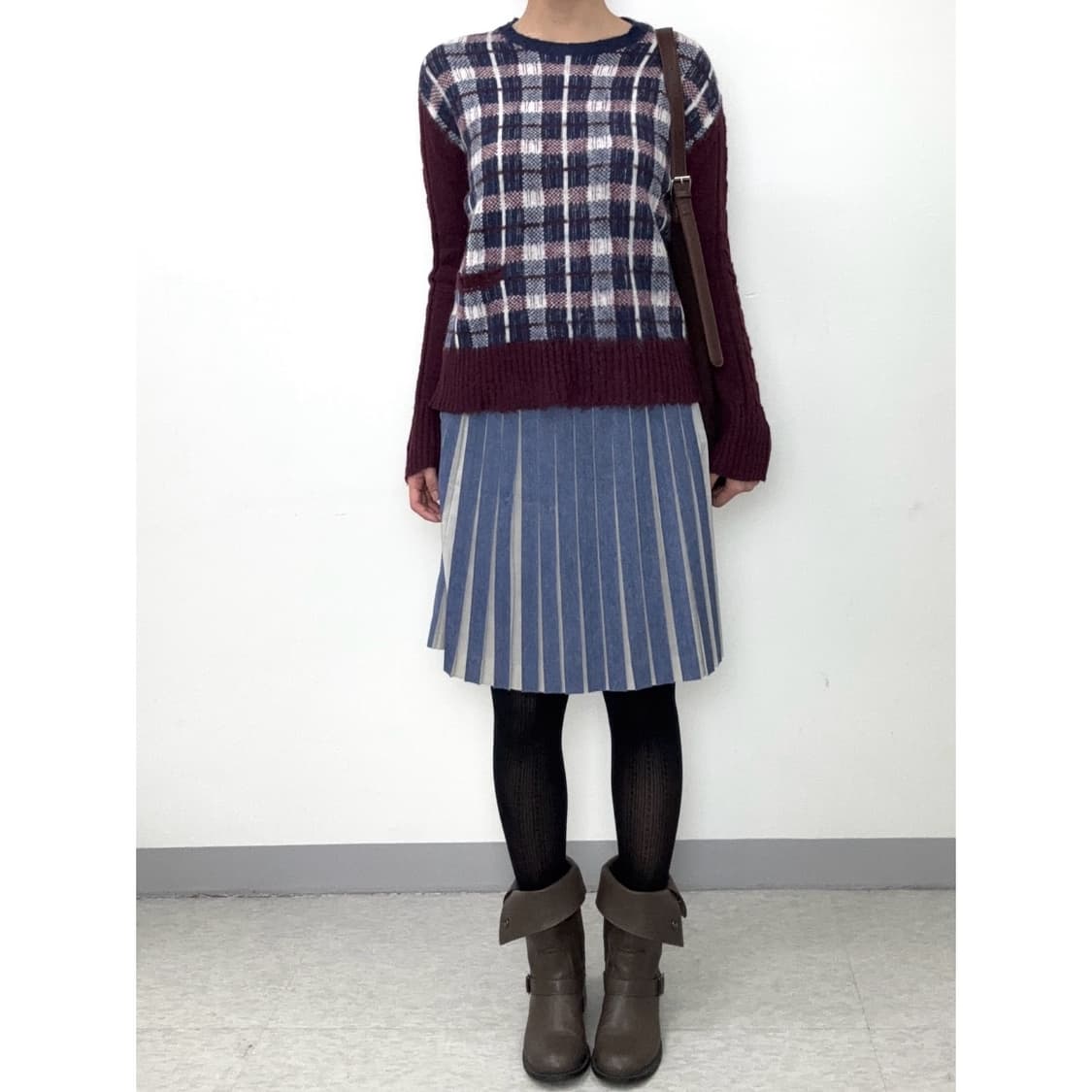빈티지 체크 니트 상품이미지2