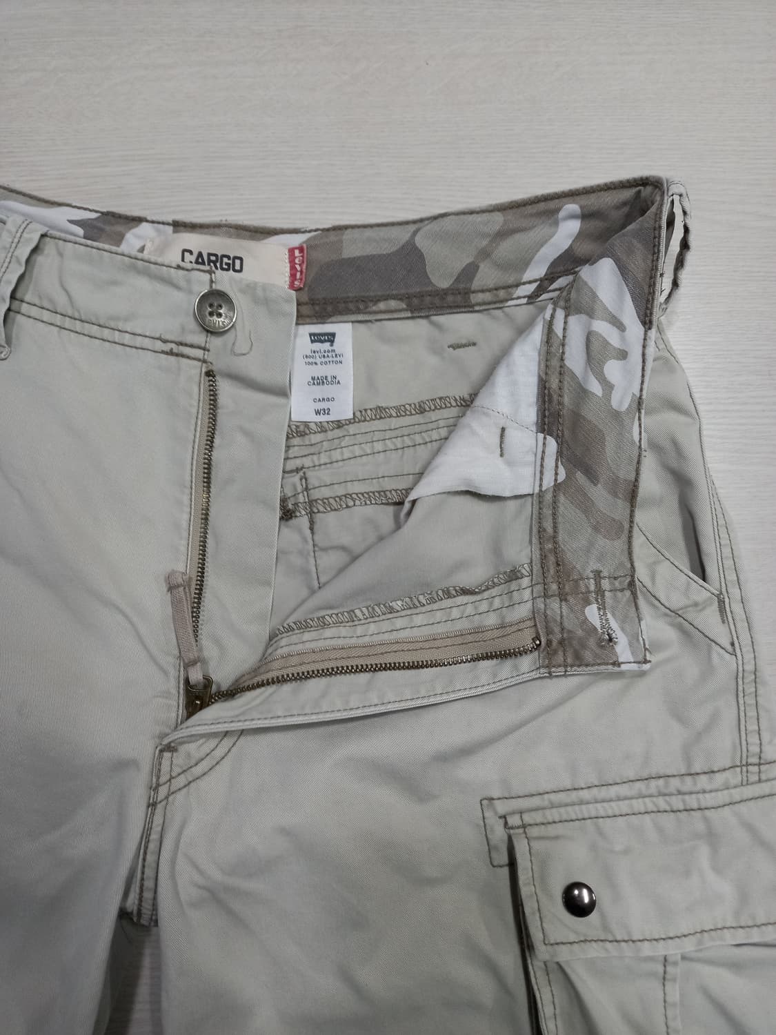 34-35 빈티지 리바이스 카고 반바지 연베이지 34-587 상품이미지3