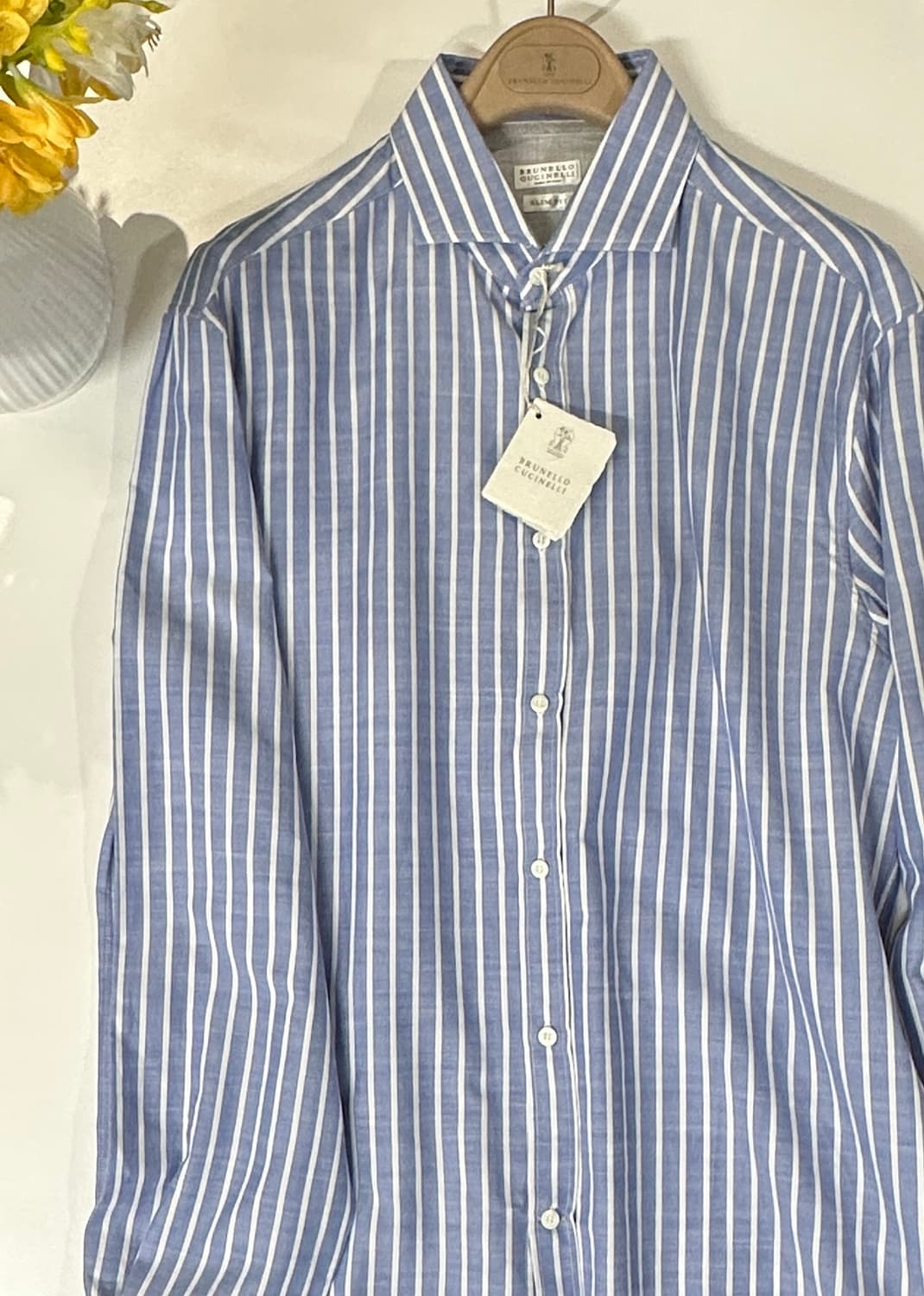 브루넬로 쿠치넬리 새상품 스트라이프 슬림핏 셔츠 상품이미지1
