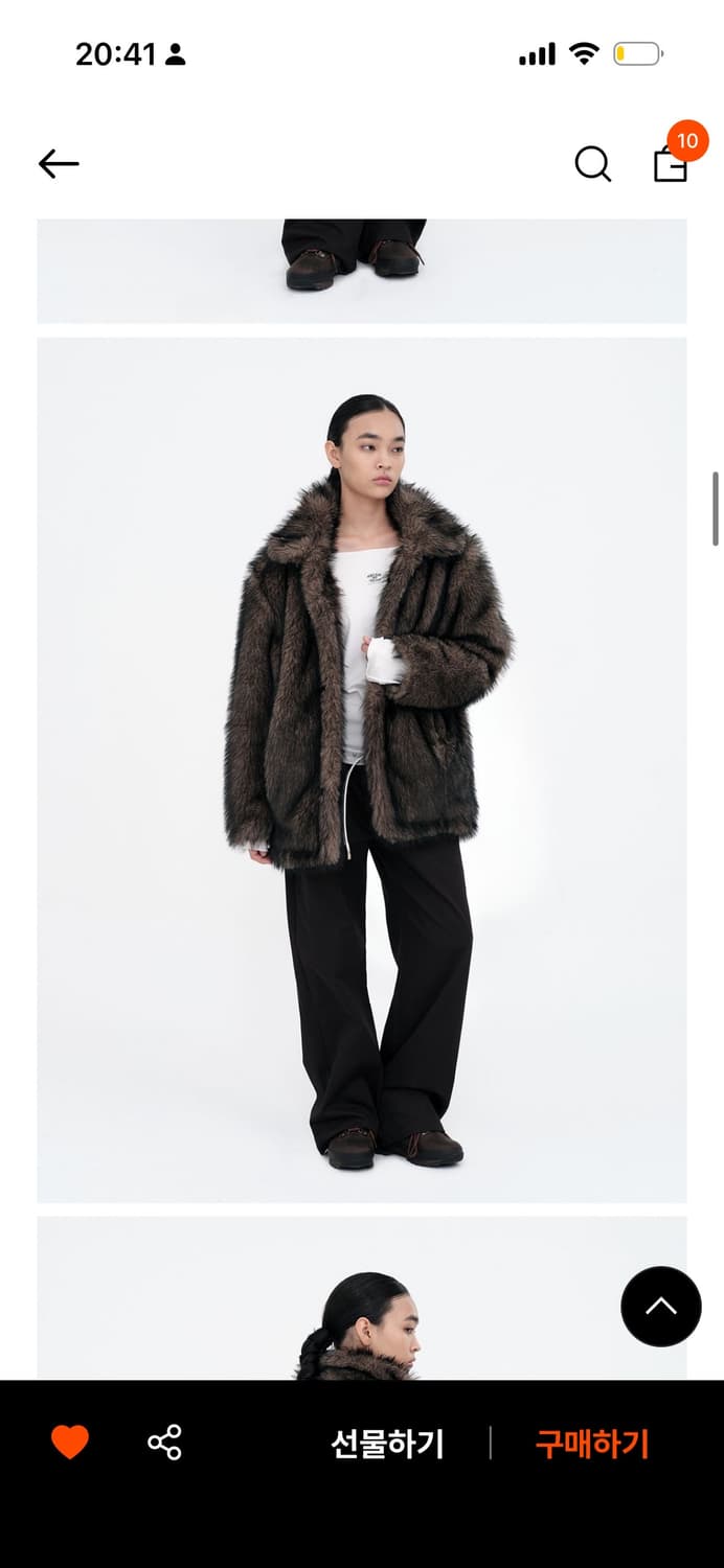 밀로 우먼 버클 롱 헤어 퍼 자켓 브라운 상품이미지2