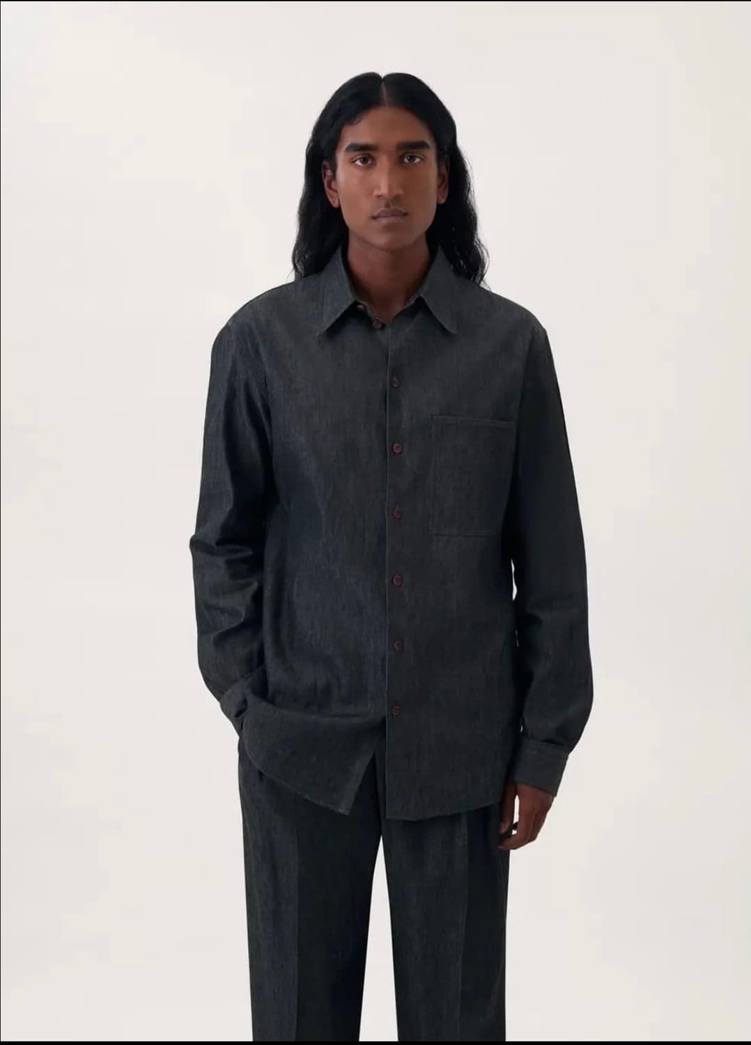 르메르 22SS 샴브레이 셔츠 앤트러사이트 데님 54 상품이미지6