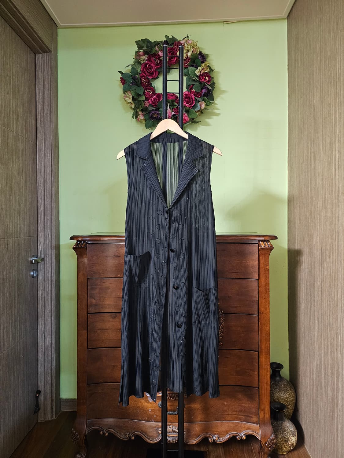 부르다문 주름 롱조끼  상품이미지1