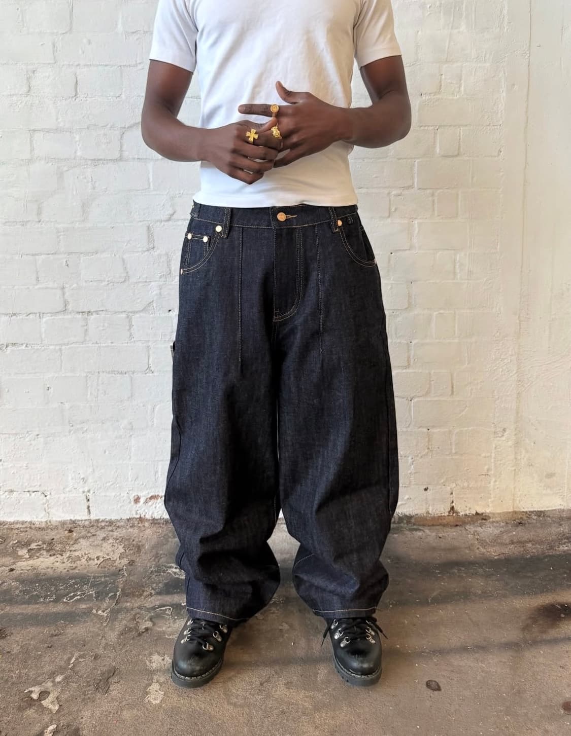 sweatscollective baggy 데님 인디고 M 상품이미지1