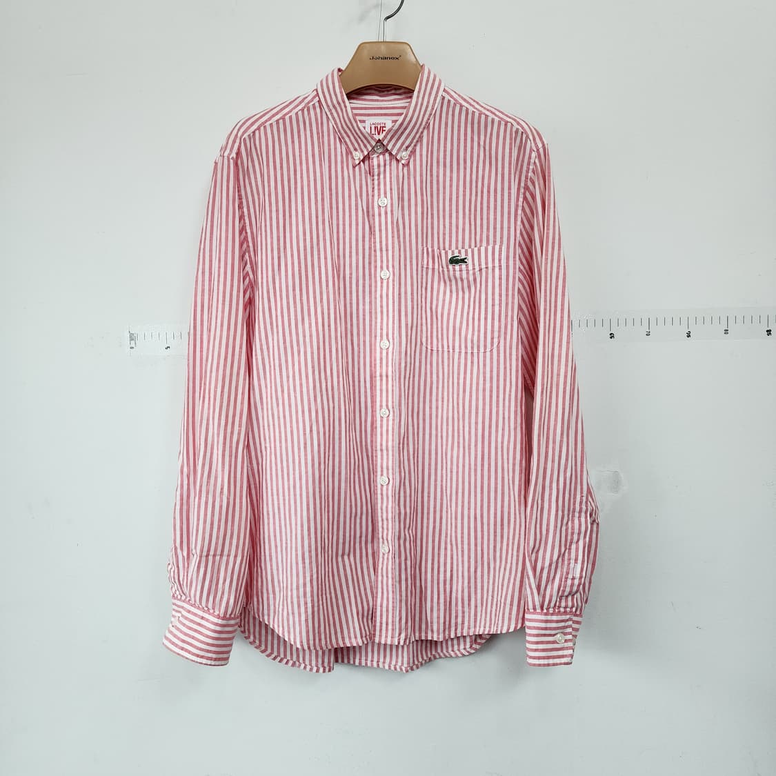 라코스테 라이브 셔츠 핑크 스트라이프 상품이미지1