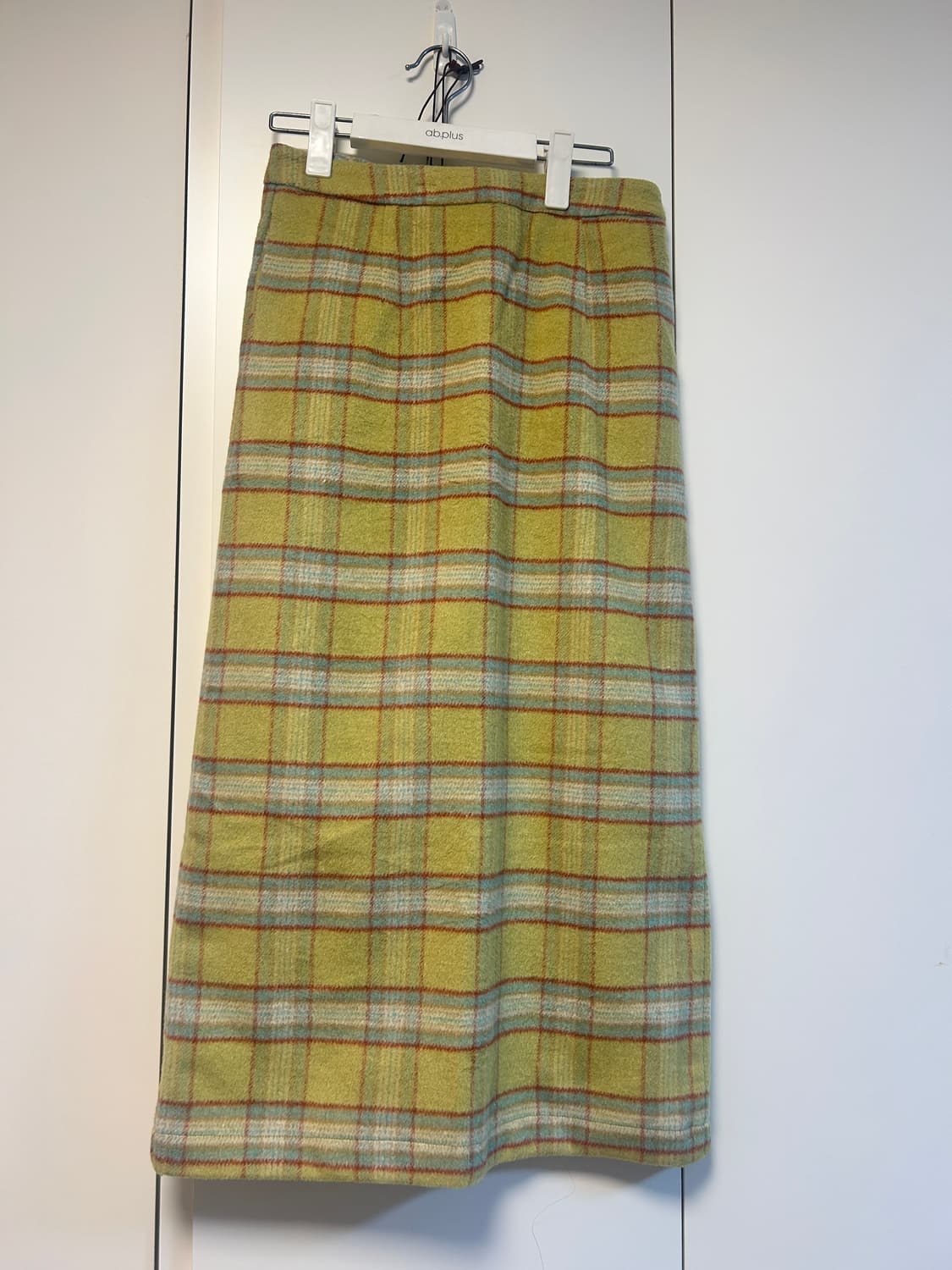 아우어노스텔지아 vintage check skirt_Yellow mint 상품이미지5
