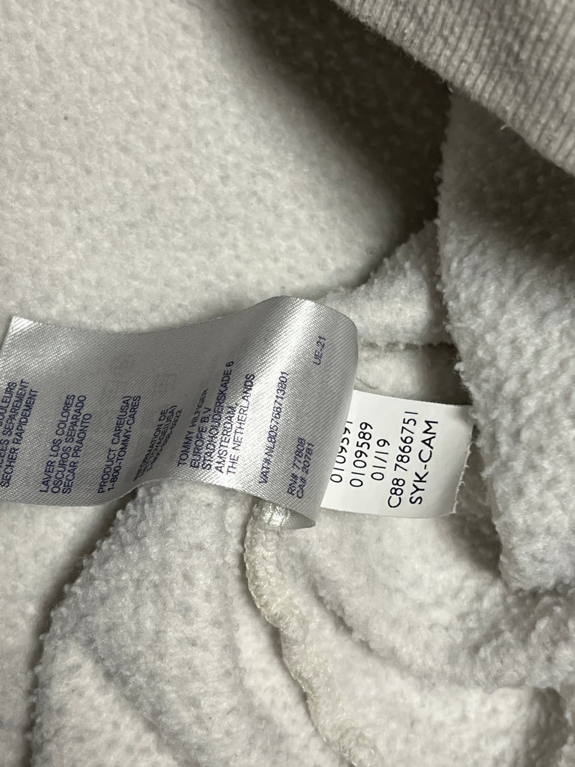 타미힐피거 기모 맨투맨 L 멜란지 아이보리 상품이미지6