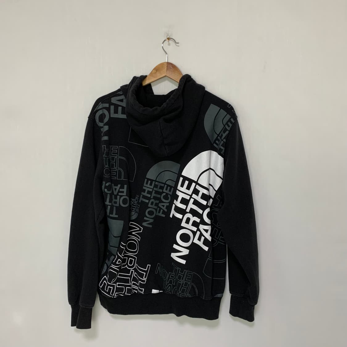 노스페이스 빈티지 블랙 후드티 프린팅 남녀공용 L 상품이미지3