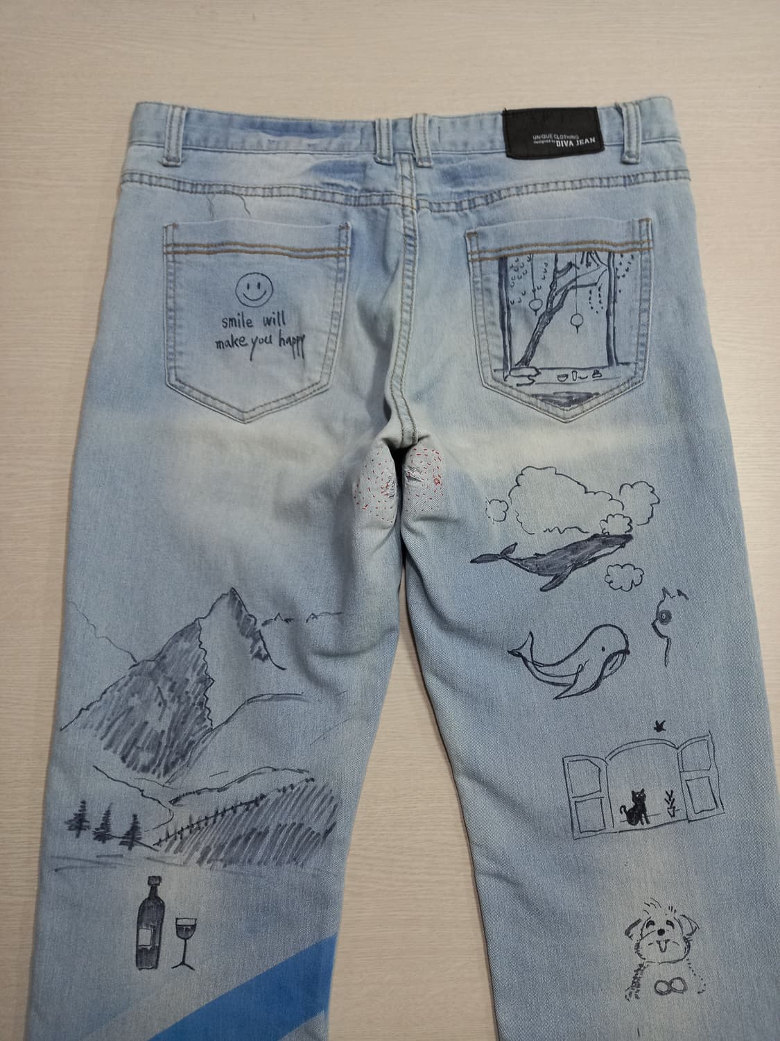 34 DIVA JEANS 스판 슬림일자 연청 커스텀 34-559 상품이미지4