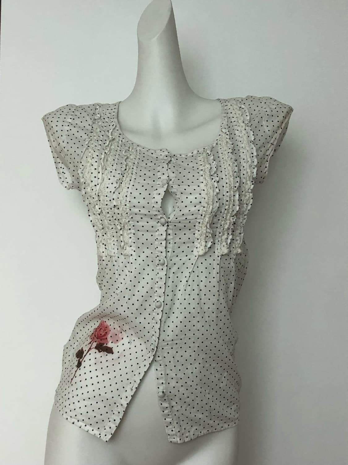 Rose dot ruffle top 상품이미지4
