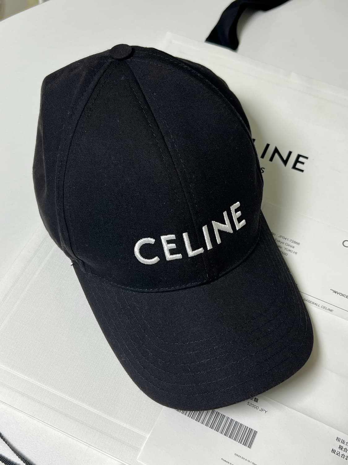 [정품] M 셀린느 자수 로고 볼캡 블랙 상품이미지4