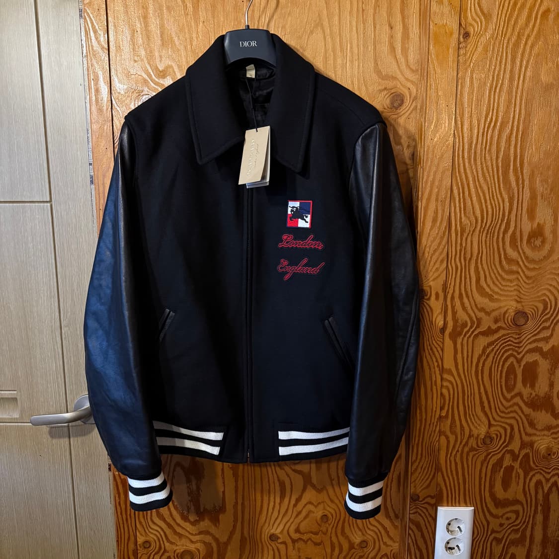 버버리 하우스체크 가죽 바시티 자켓  상품이미지7