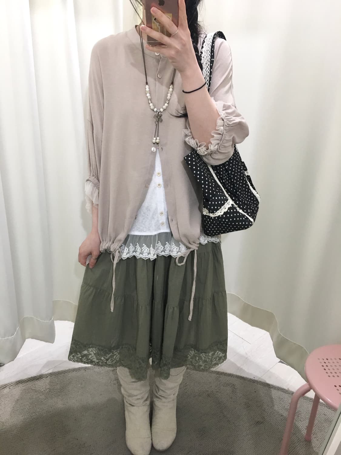 Lace Cuff Loose Fit Blouse 상품이미지6