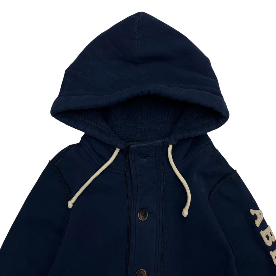 아베크롬비 사이드로고 네이비 버튼 후드자켓 M 상품이미지4