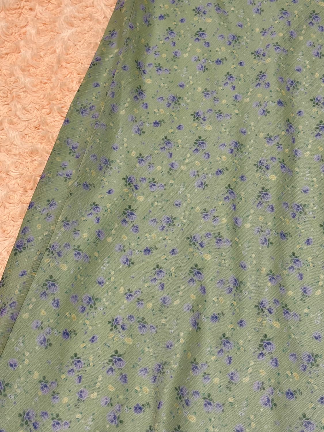 잔꽃무늬 그린 롱 스커트 상품이미지2