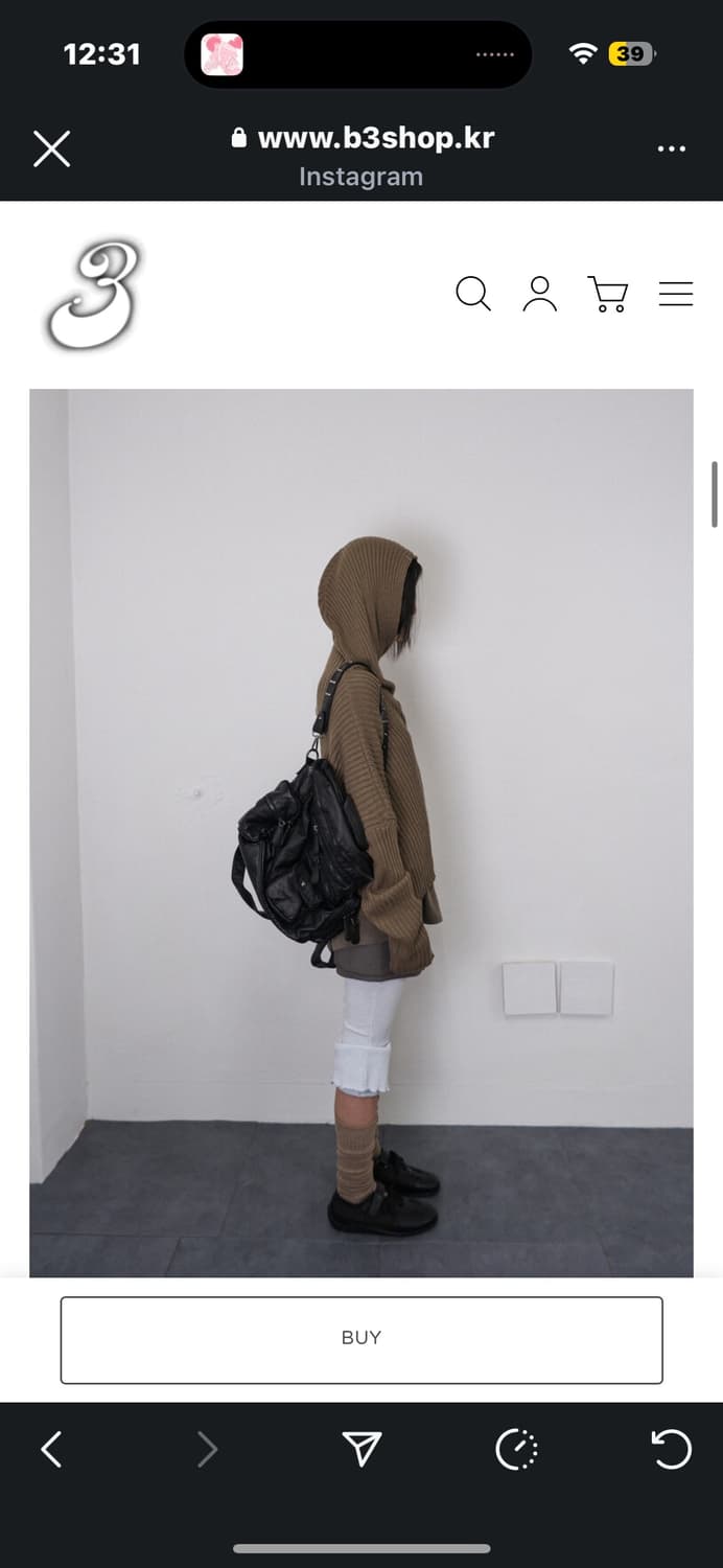 비센사이 be. Sensai Dune hood knit 후드 니트 카키 상품이미지2