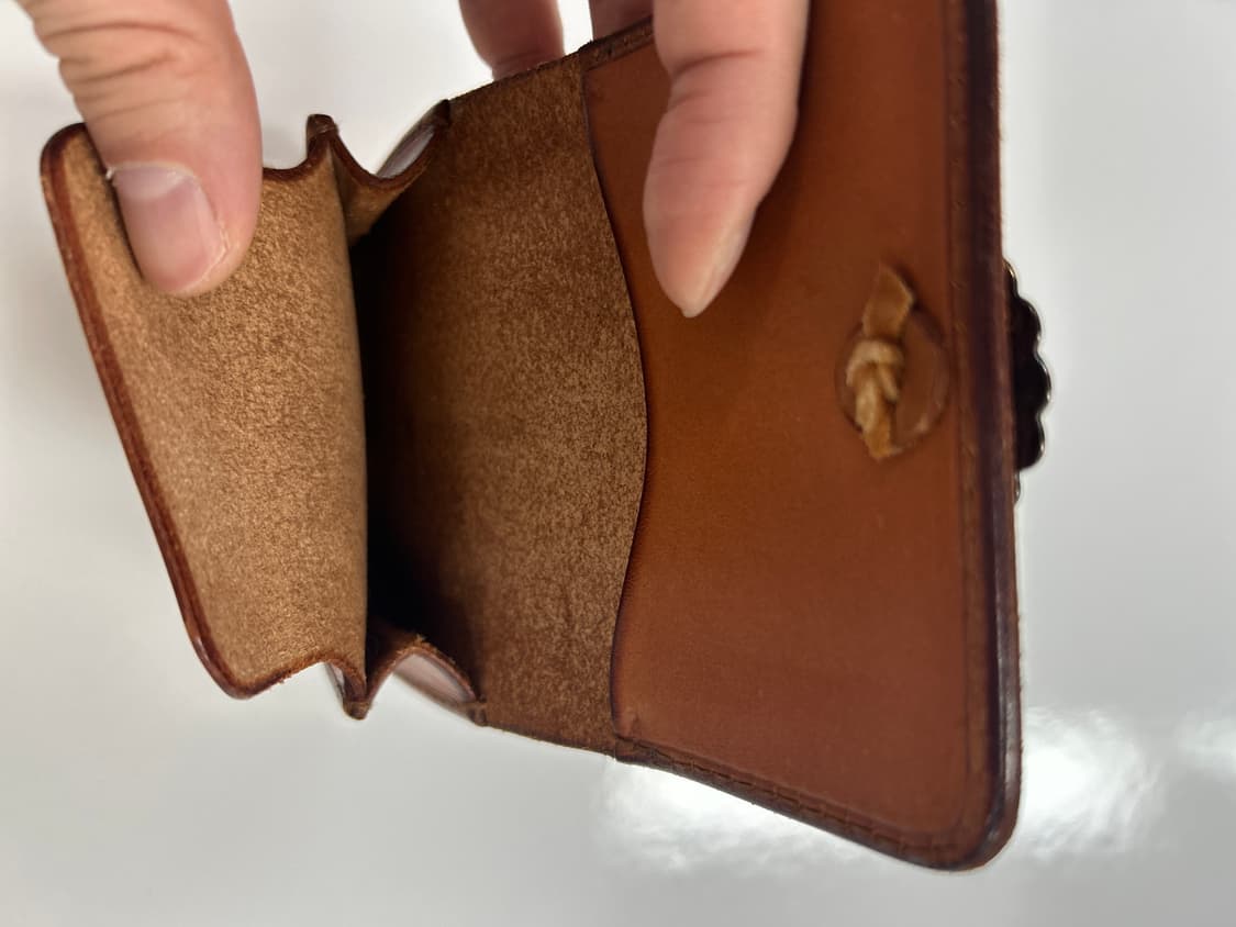 고로스 goros 레인보우 플라워콘초 브라운 새들레더 카드 지갑 상품이미지2