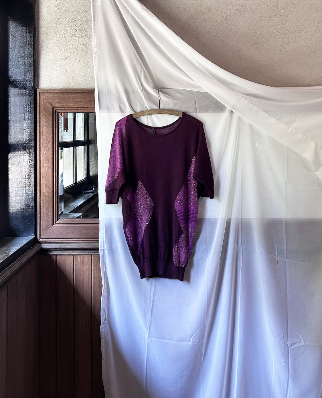 BENETTON sheer mohair knit top 상품이미지5