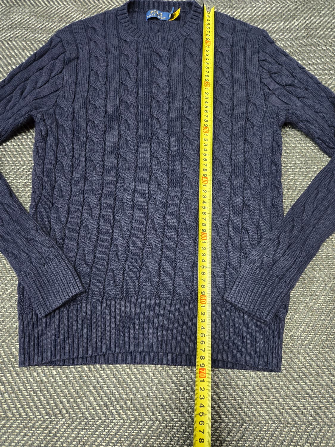 폴로 랄프로렌  케이블 니트 코튼 스웨터 네이비 상품이미지8