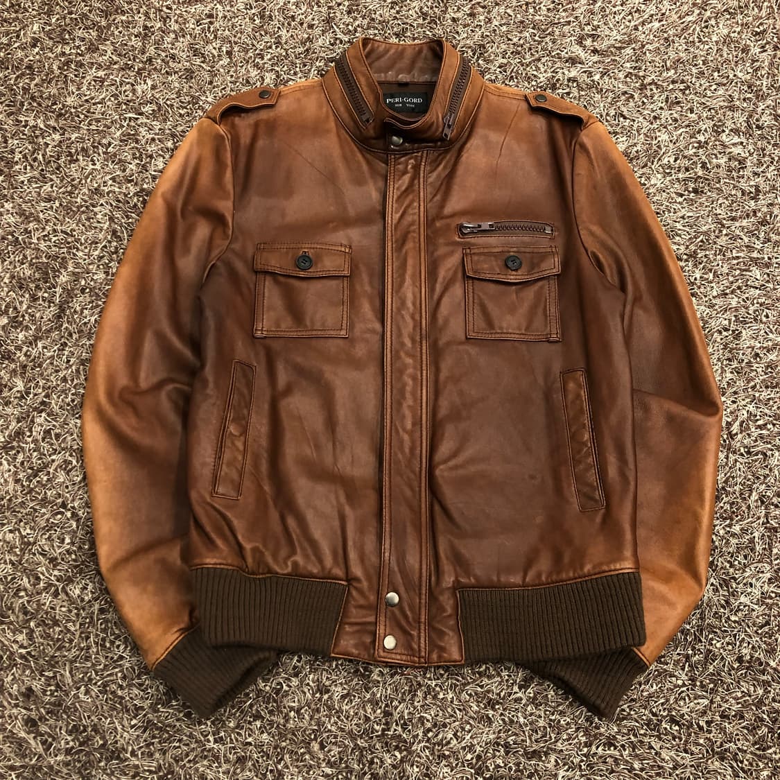 빈티지 양가죽 블루종 브라운 레더 가죽 자켓 상품이미지1