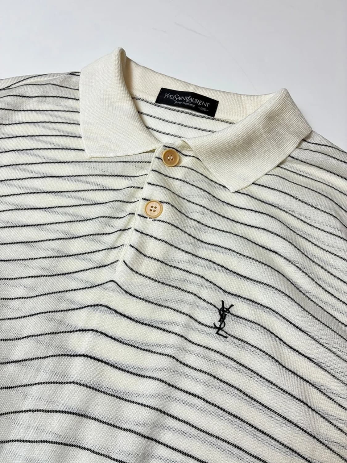 입생로랑 00's YSL 스트라이프 클래식 반팔 카라 티셔츠 PN8607 상품이미지3