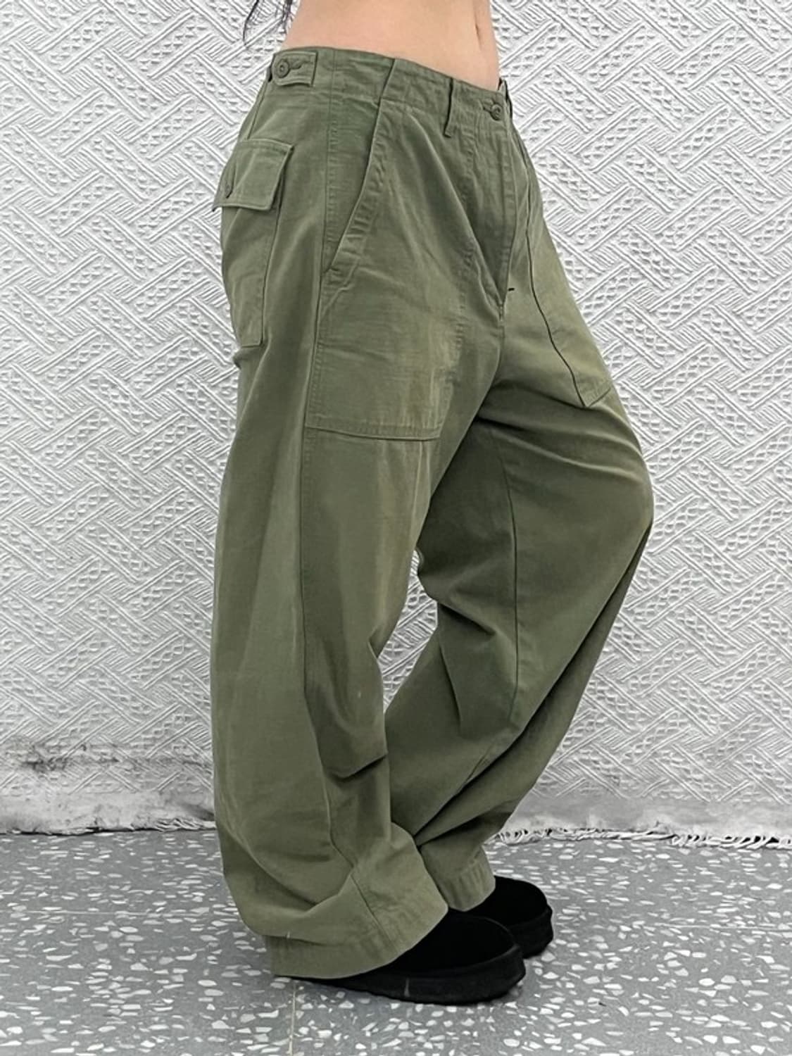 토마스모어 빈티지 캐주얼 말차카키 넬리팬츠 M C11128 상품이미지1