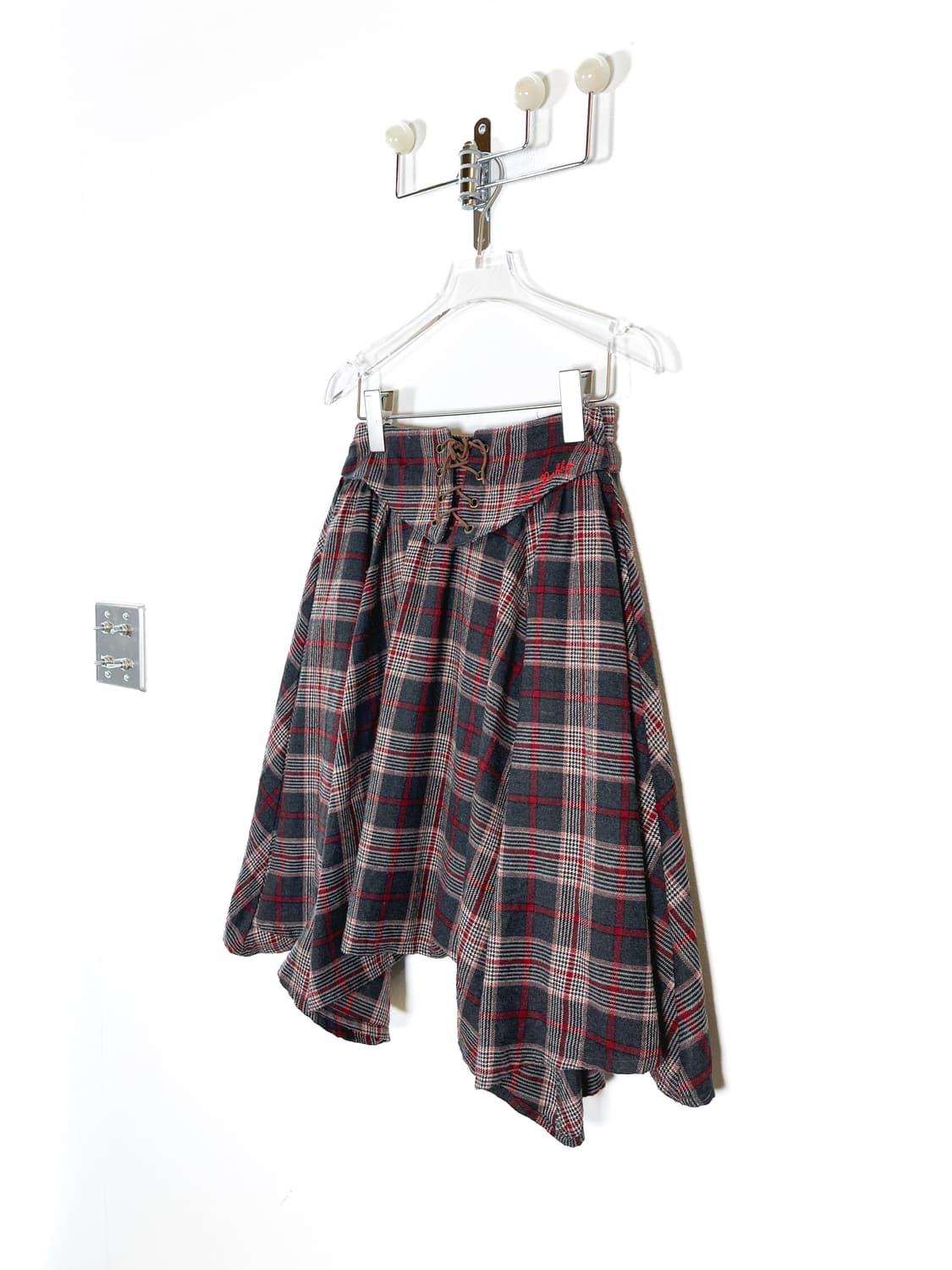  빈티지 체크 레이어드 스커트 상품이미지4