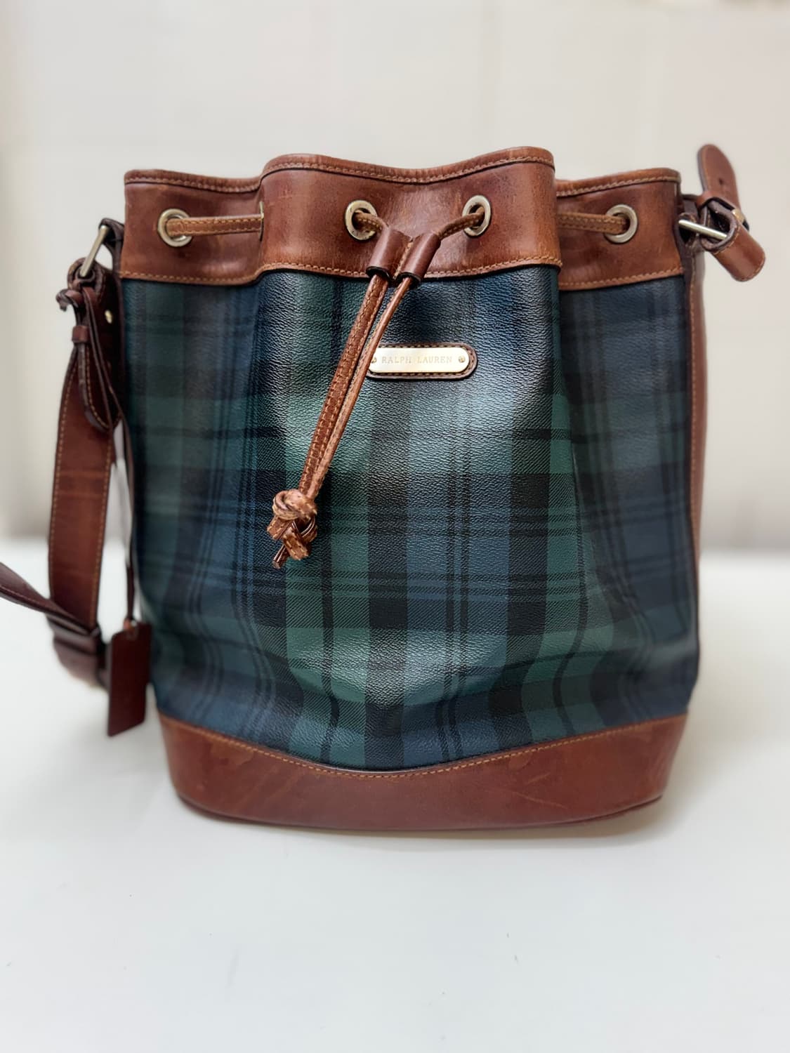 Polo 폴로 랄프로렌 체크 블랙와치 버킷백 상품이미지6