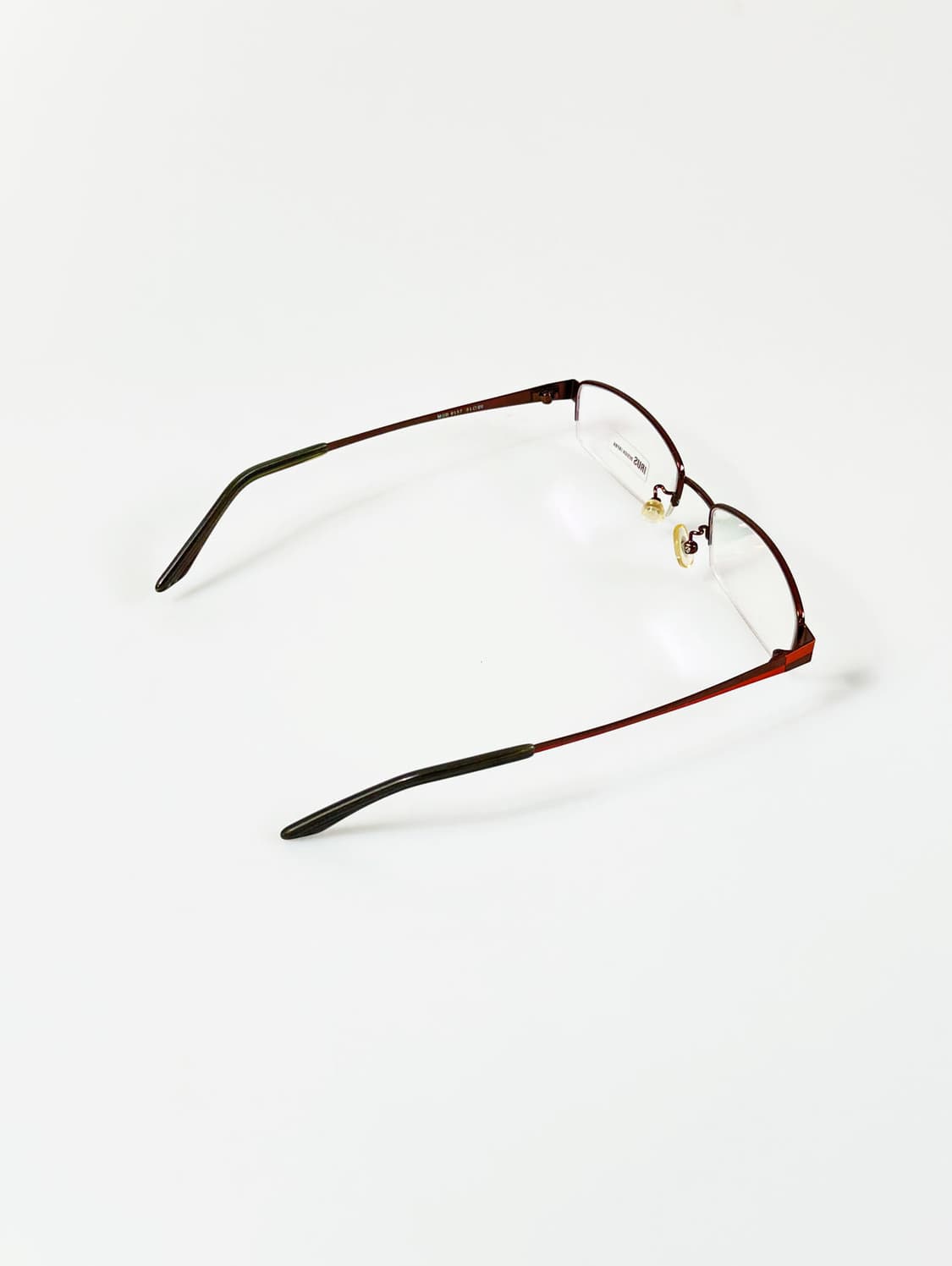 IRUS 브라운 메탈 반무테 스퀘어 빈티지 안경 상품이미지4