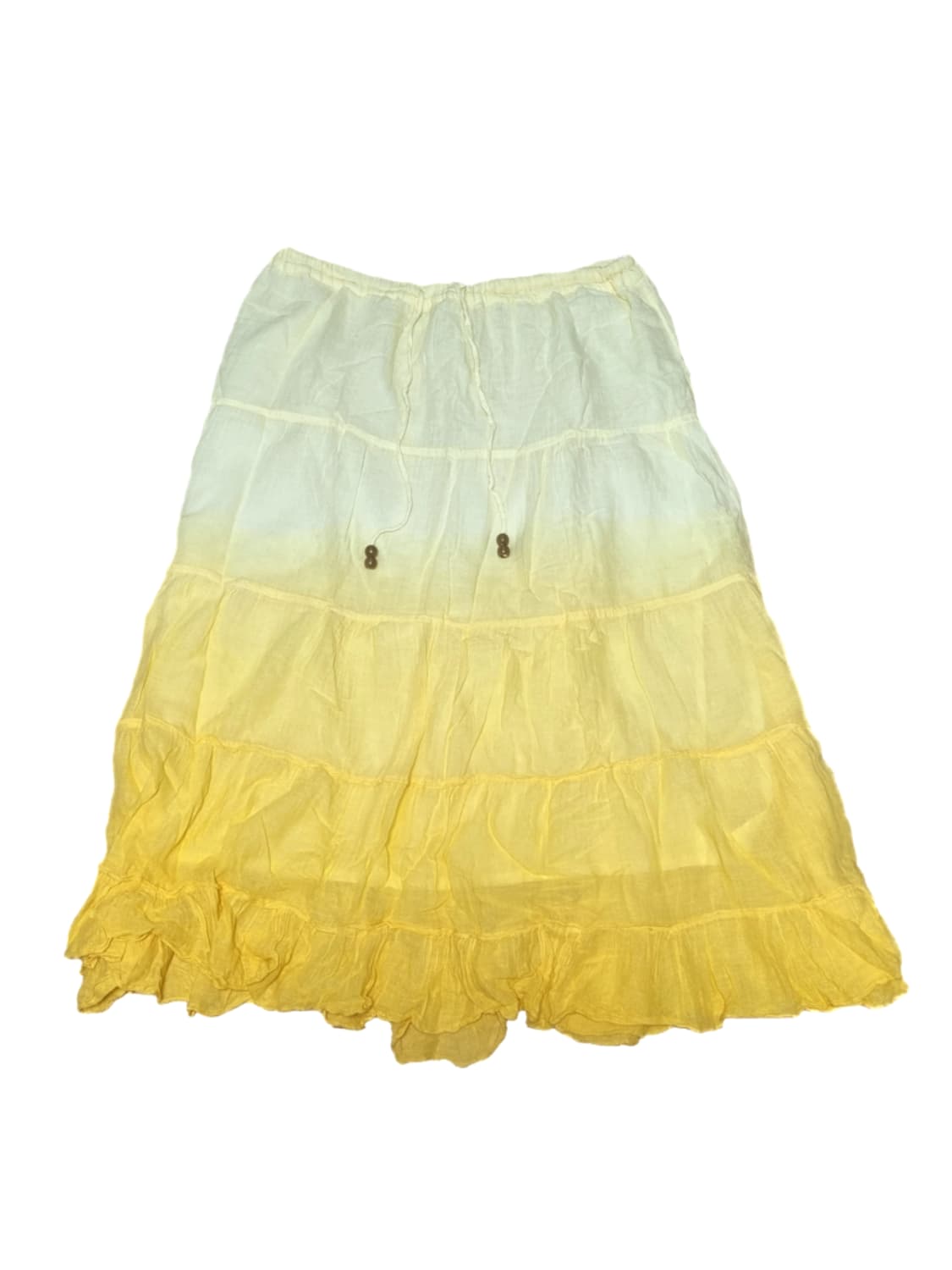 빈티지 스커트 롱스커트 롱치마 그라데이션 노랑 옐로우 모리걸 하구미페어리 상품이미지1
