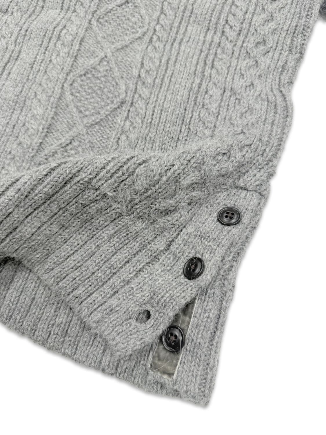 빈티지 그레이 사이드 단추 반팔 니트 상품이미지4