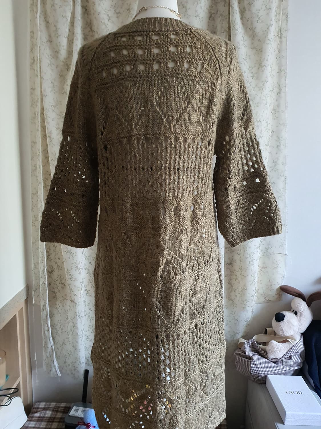 [모리걸] 니트 원피스 브라운 펀칭 5부 상품이미지4