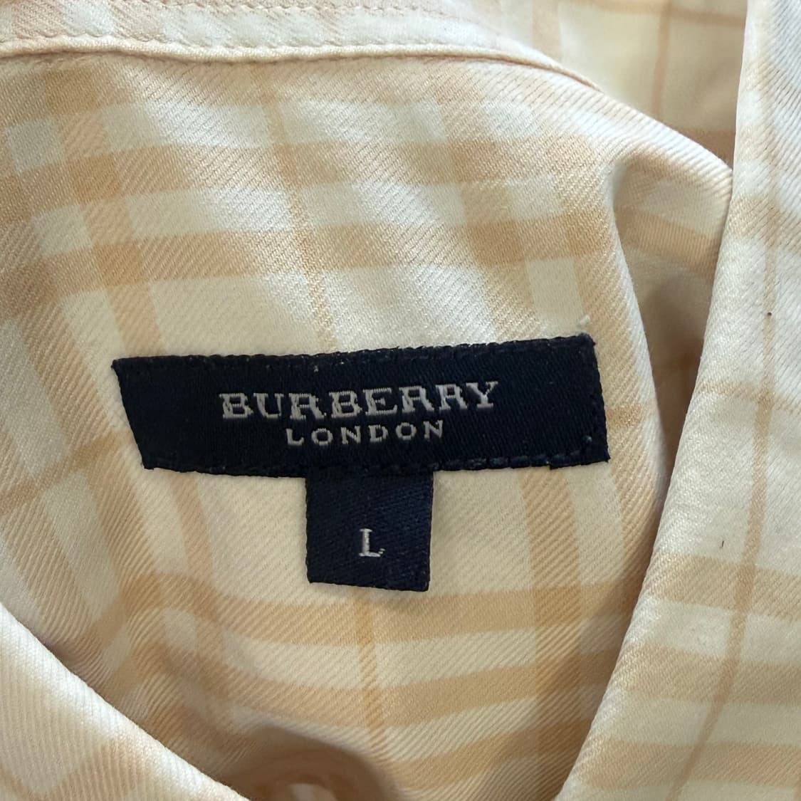 L 버버리 화이트 체크 반팔 셔츠 상품이미지4