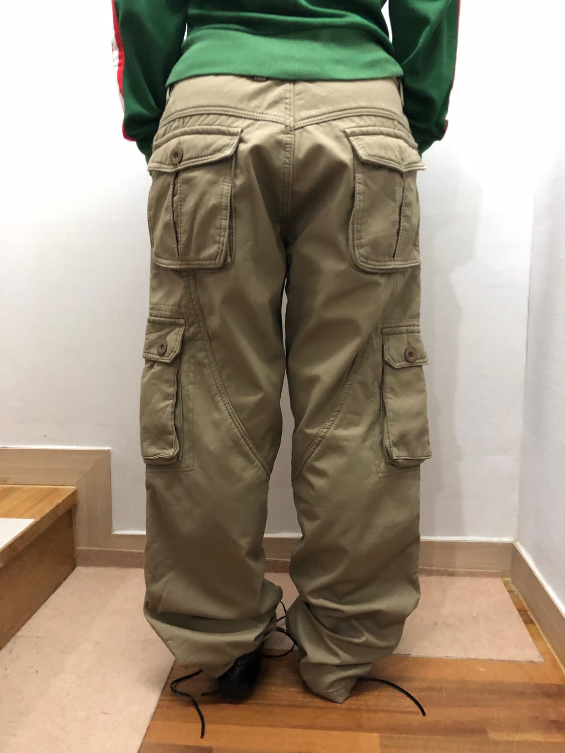 빈티지 베이지 코튼 카고 팬츠 상품이미지1